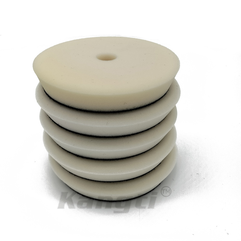 Kit de abrillantado para coche de 3/5/6 pulgadas, almohadillas para pulir DA/RO, esponja para encerado, discos para pulir y pulir, espuma alemana, pulido para carrocería de coche: Esponja ondulada / YELLOW