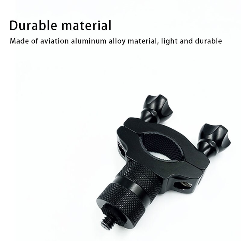 T8WC Bike Handlebar Mount Clip Tripod Clamp Holder Grip Mount Aluminum Alloy Bicycle Motorcycle O-shaped Clamp Compatible with 8