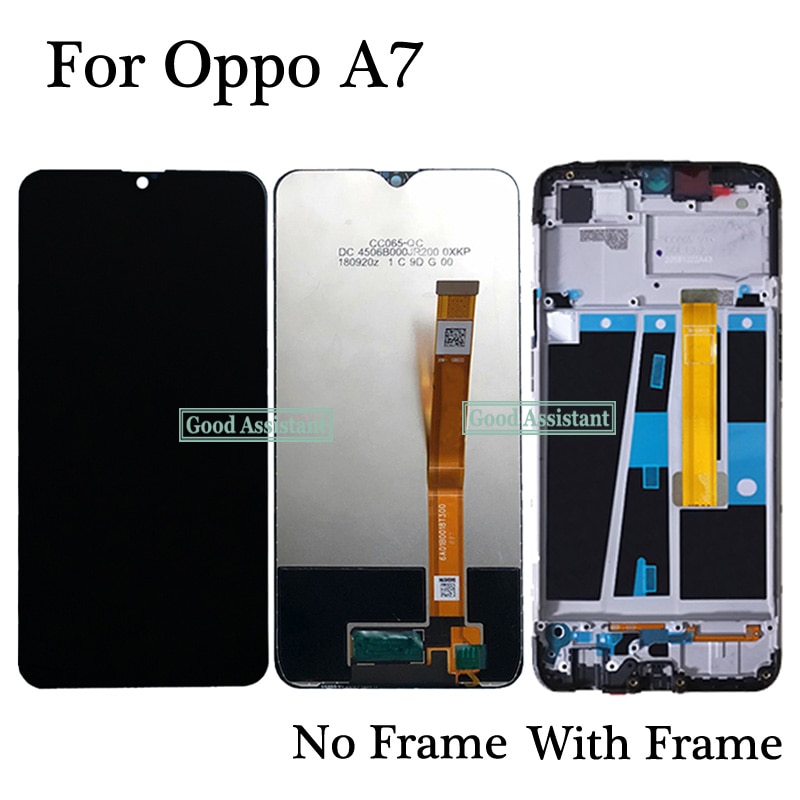 Original Black 6.2 inch For Oppo A7 AX7 LCD Display Touch Screen Digitizer Assembly Replacement With Frame For Oppo A7N AX7N