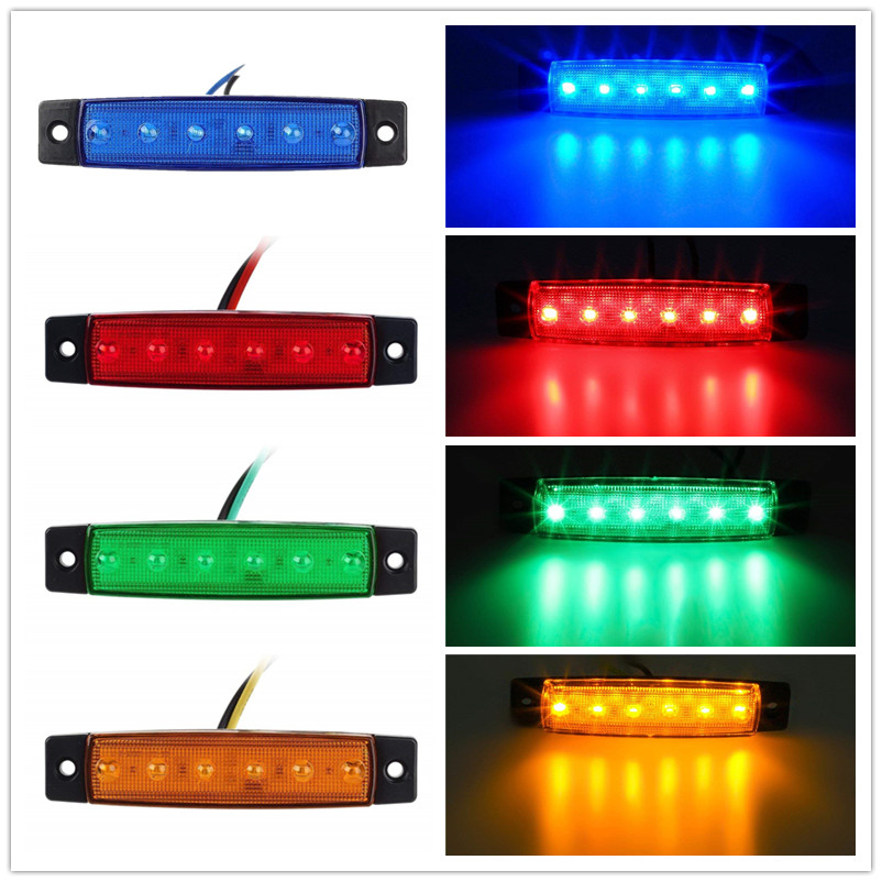 DC 12V 6 LED Side Marker Light Tail Lights, Side Lights For Trailer