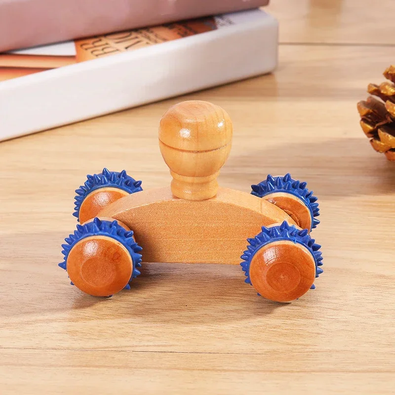 1-teiliges Massageroller-Werkzeug aus Holz, manuelles Massagegerät aus Holz, Rückenmassageroller aus Holz für Nacken, Bein, Rücken, tiefes Gewebe, Muskelmassagegerät: Silber