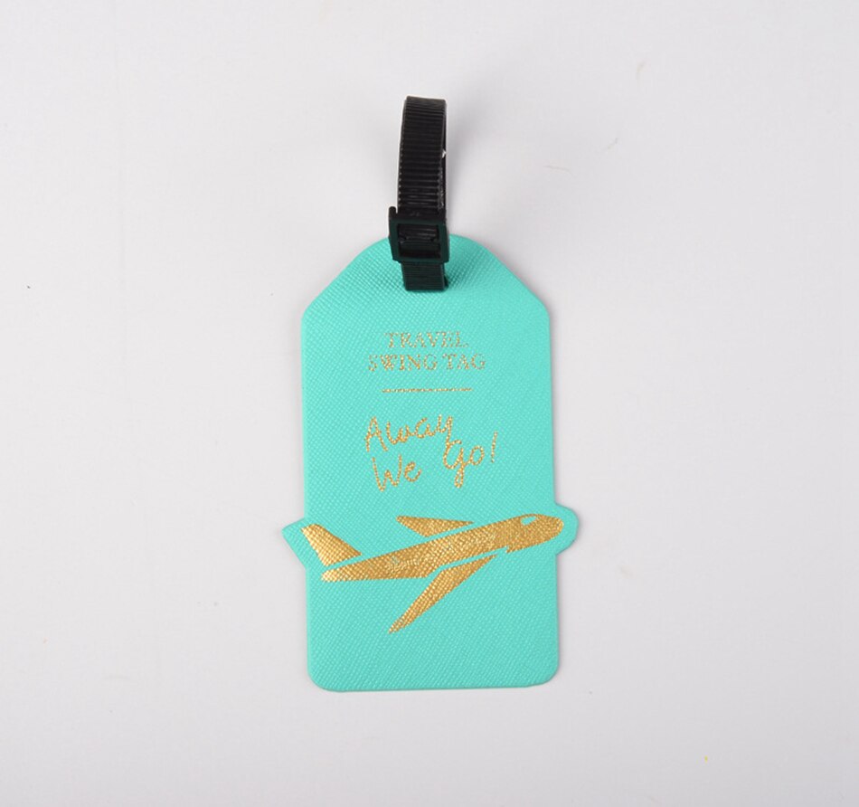 Letter Aircraft PU Leather Luggage Tag Portable Travel Accessories Label Suitcase ID Address Holder Baggage Boarding: 1