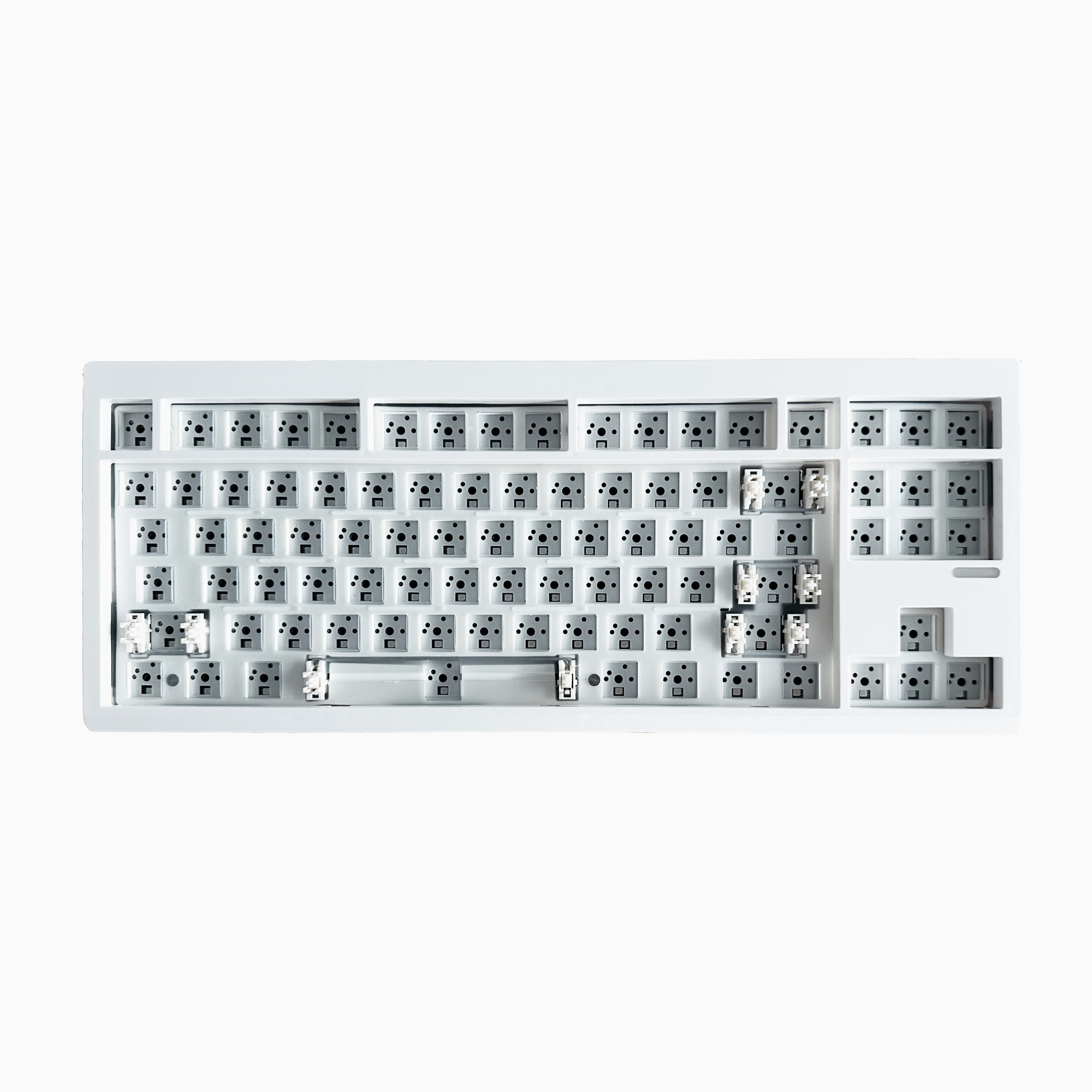 ZUOYA GMK87-L KIT de clavier mécanique 3 modes sans fil Bluetooth joint échangeable à personnalisation clavier KIT de clavier de jeu: WHITE
