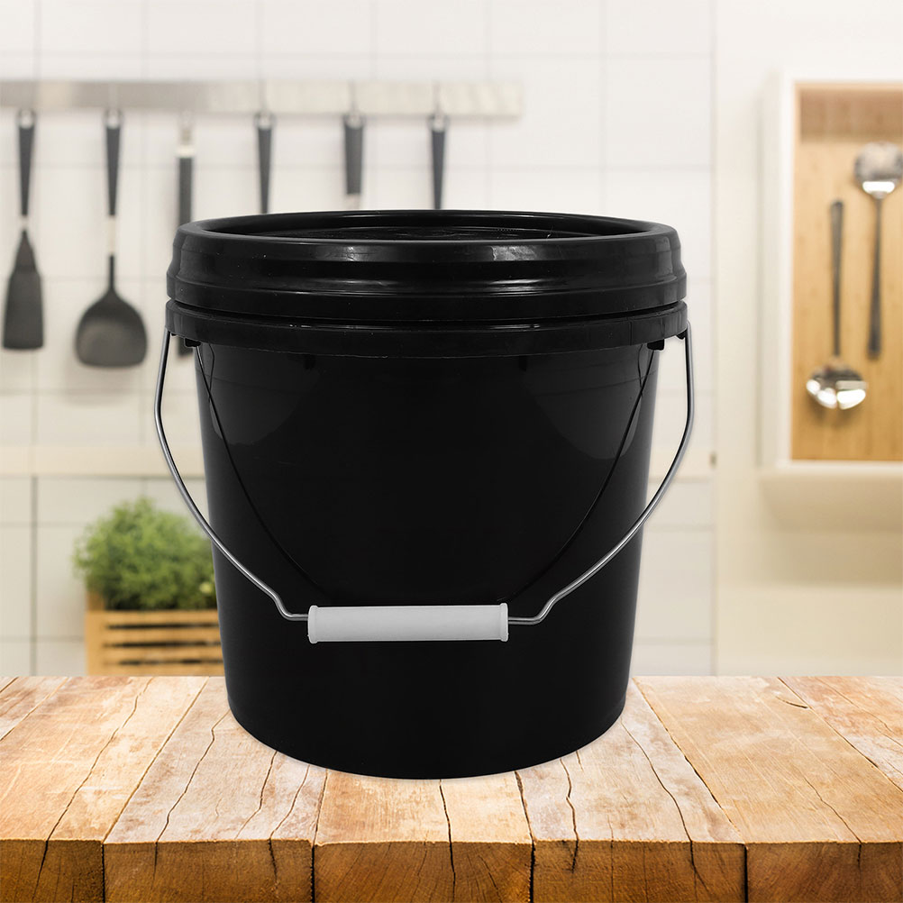 Slitesterk 5l kraftig plastbøtte husholdnings lekkasjesikker oppbevaringsbøtte med håndtak matkvalitetsbeholder for vannvask