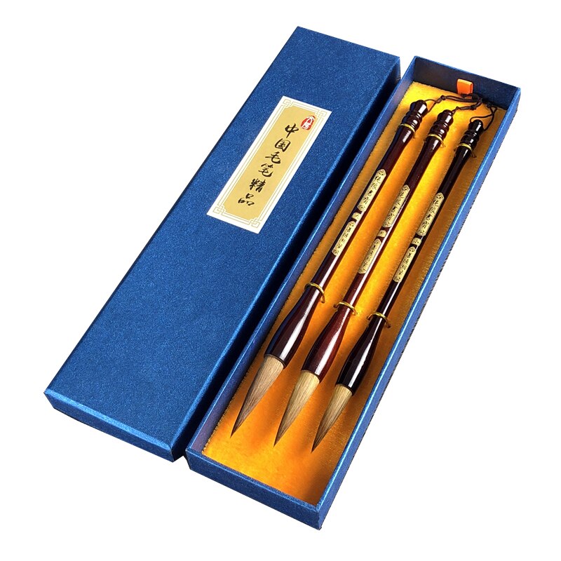 Chinese Calligraphy Pen Set Caligrafia Weasel Multiple Hair Writing Brush Chinese Writing Painting Brush Canetas Box Set