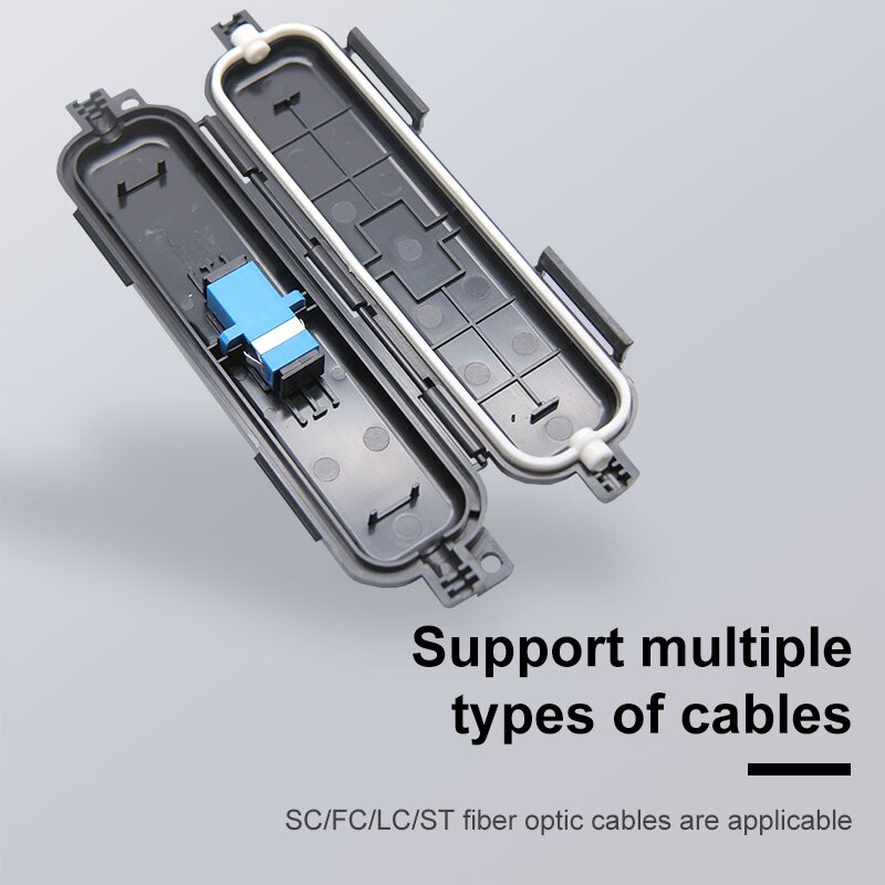 ONTI 10pcs FTTH Optical Fiber Protection Box Cable Rotection Box with SC Adapter Type Waterproof Protected Box