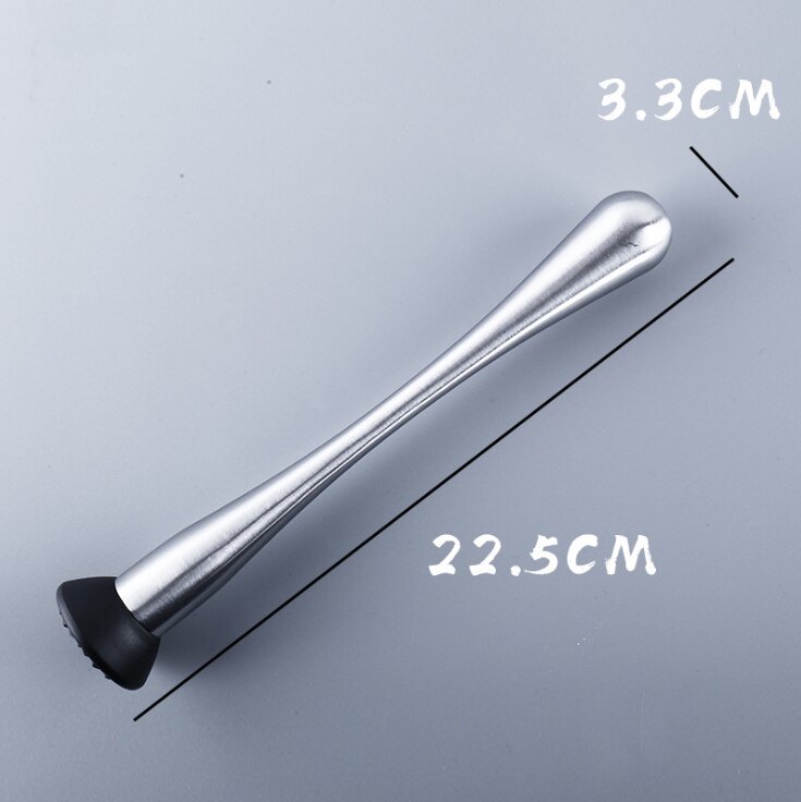 Ctree 1pc cocktail vin swizzle stick rustfrit stål frugt muddlers caipirinha støde pinde knust is hammer bar værktøj  c82: C82 hudorme 22.5cm