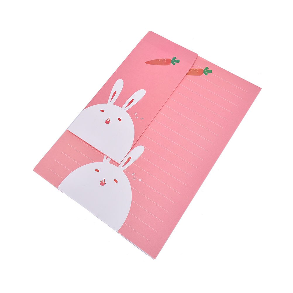 Enveloppes en papier Kraft Vintage mignon dessin animé Kawaii papier coréen papeterie 6 feuilles papier lettre + 3 pièces enveloppes par ensemble: Rabbit