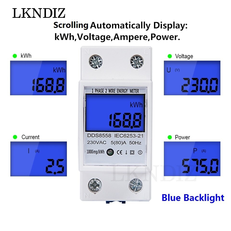 5(80)a 220/230v 50/60hz elektronische energiemeter kwh-meter lcd-scherm digitale eenfase kwh-teller