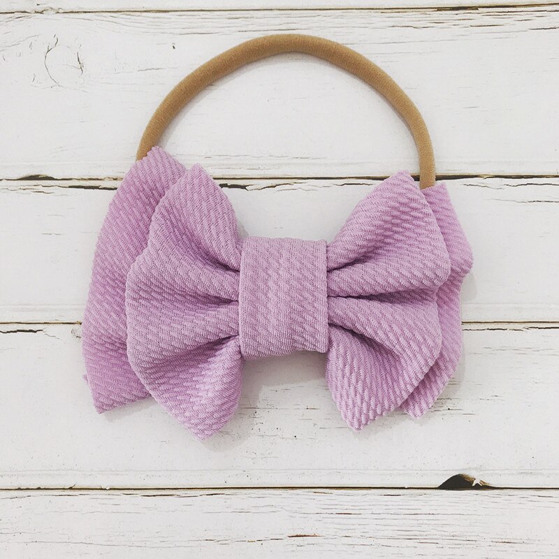 Menina headdress grande arco nó sólido bandana bandana elástica nó headdress acessórios: ROXO