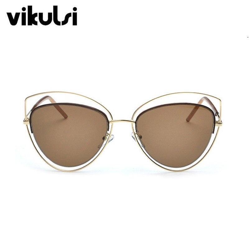 gafas de sol de espejo rosa de gran tamaño ojo de gato Vintage mujeres gafas de sol de mujer gafas de sol de señora al por mayor: A886 gold tea