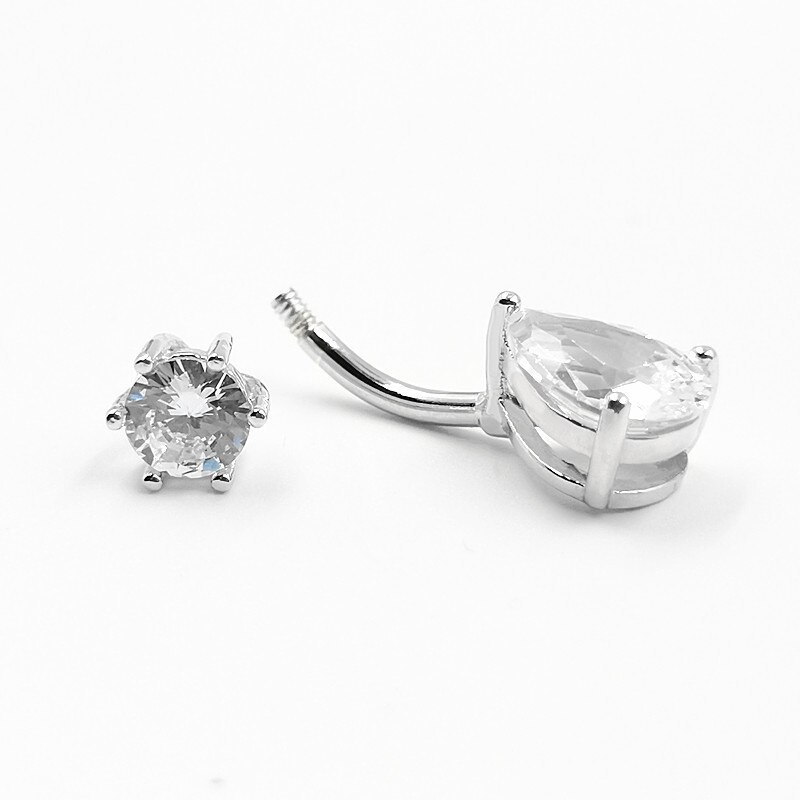 925 Sterling Silver Belly piercing cubic zircon belly 14G navel ring body jewelry for women