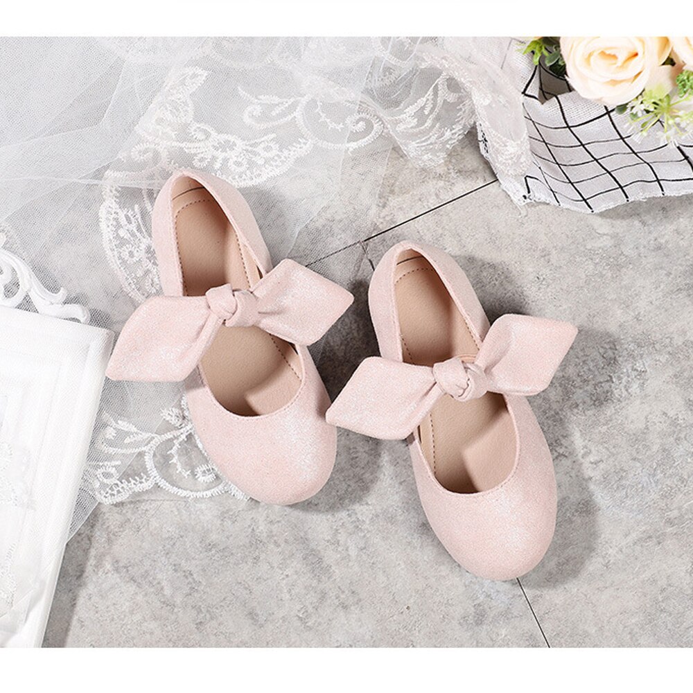 Toddler Girls Butterfly Bow Shoes Flower Girls Kid Pink Princess Flats Shoes Ballet Dancing Black Halloween Valentine's Day Shoe: PINK / 28