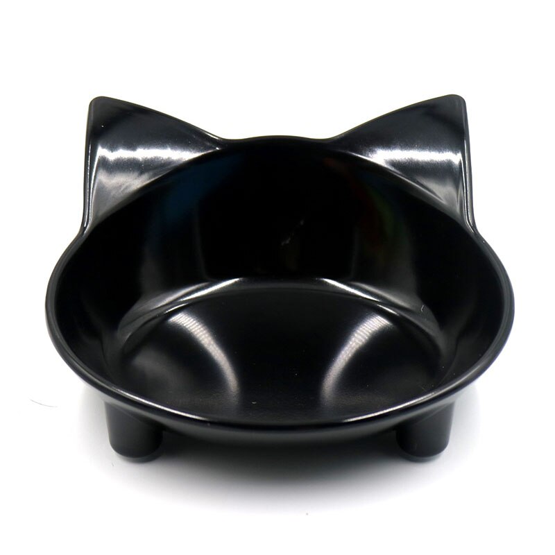 Cat Bowl Shallow Cat Bowl Non-Slip Cat Dish Wide Cat Feeding Bowl for Relief of Whisker Fatigue Pet Food &amp; Water Bowls for Dogs: black