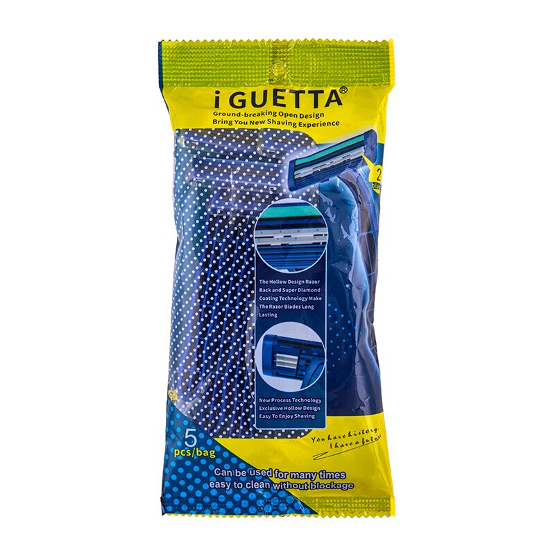 barbe rasoirr facial razor double face men shaver rasoir securité rasoir manuel IGUETTA Tendance 2 Couches Rasoir Visage 5 pièces Socle Pour Rasoir De Rasage Rasoir Visage Bleu Couteau Pour homme CN (origine)