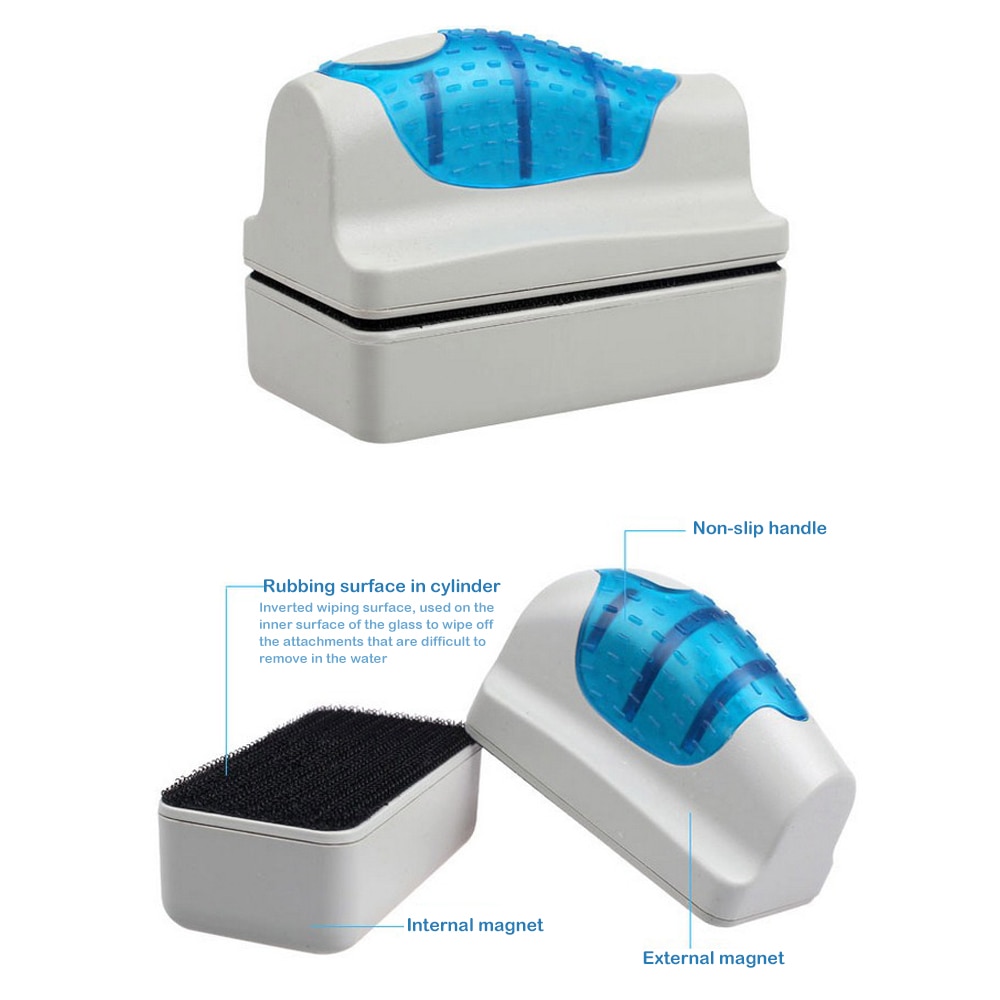 Magnetic Aquarium Fish Tank Cleaner Glass Algae Scraper Fish Tank Surface Cleaning Tools Magnetic Floating Brush Accessories