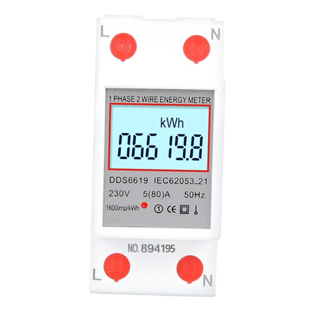 DDS6619-008 Multifunctionele Digitale Energiemeter Eenfase 2P Power Meter 230V Power Meter
