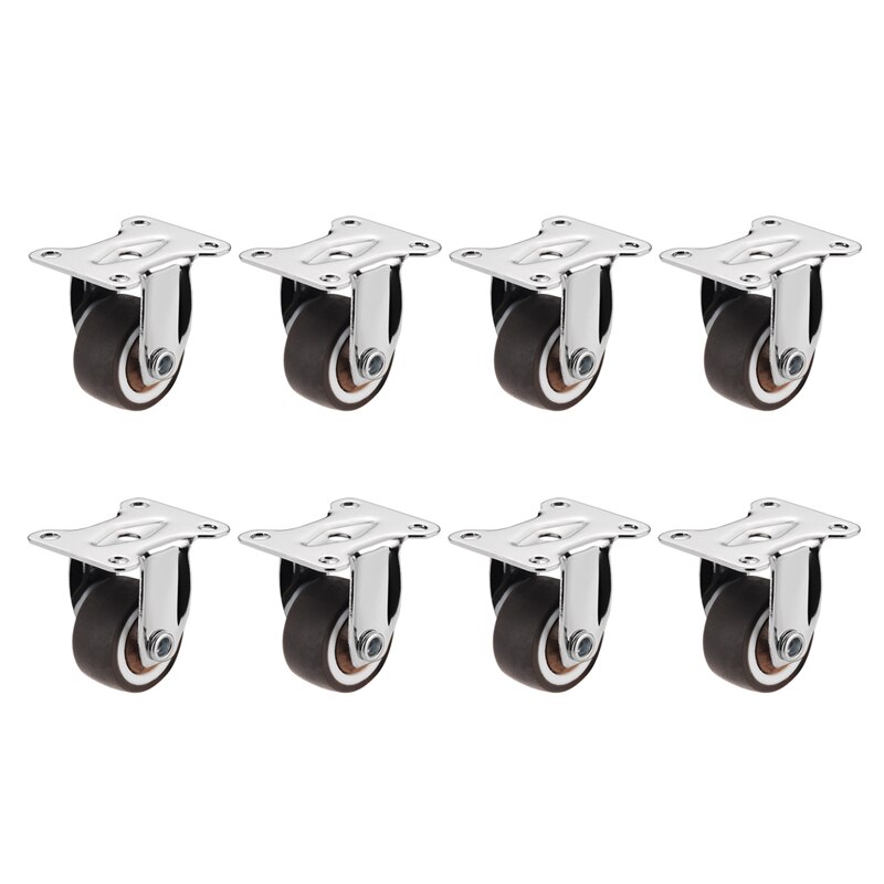 CHENJIN 8PCS Furniture Fixed Casters 1 Inch Rubber Wheel Steel - View #8