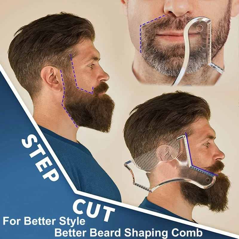 Men's Beard Shaping Tool Trimming Shaper Template Comb Styling Template Adjustable Beard Shaping & Styling Tool