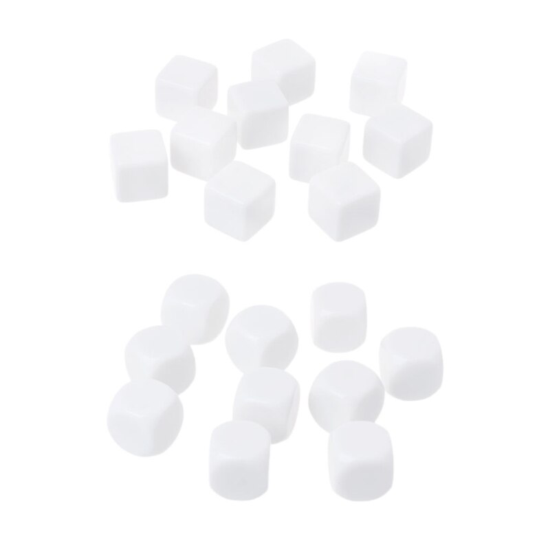 10Pcs/Set Blank Dice 16mm Acrylic Die Family Party DIY Games Write Printing Kid Toys Fun