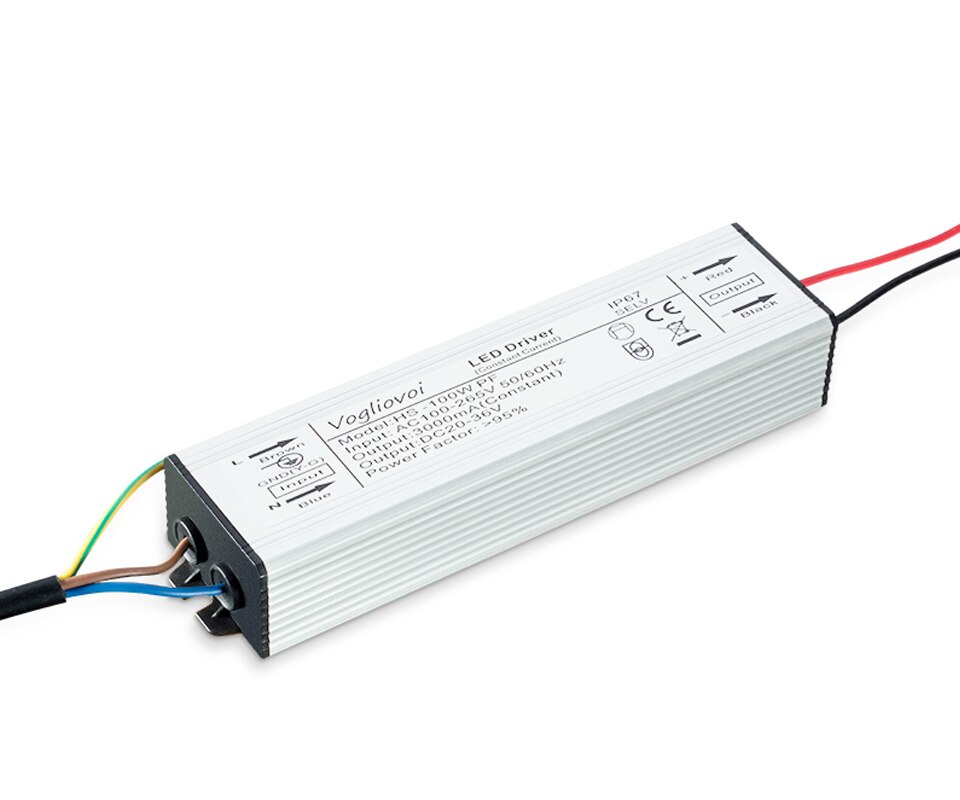 Full power led driver 10w 20w 30w 50w 100w vanntett  ac110v ac220v aluminium for flomlys høy bay lampe: 100w 3000ma