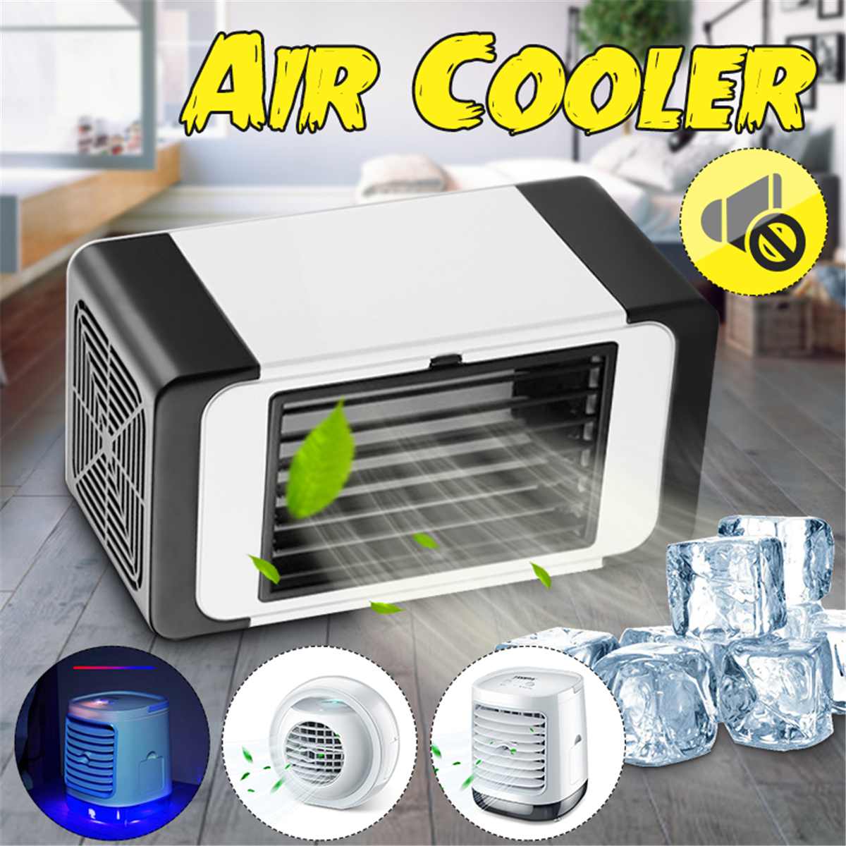 Mini Draagbare Airconditioner Ventilator Luchtbevochtiger Met Licht Air Cooler Usb Koelventilator Airconditioning Voor Home Office 5V