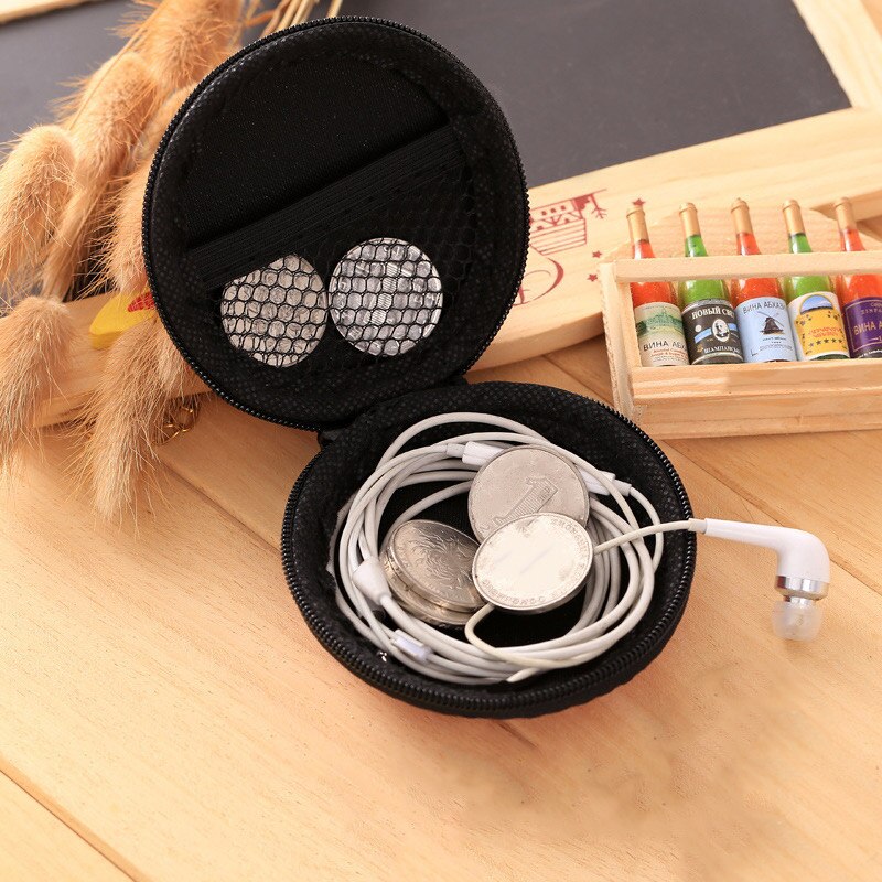 Kopfhörer fallen PU Leder Kopfhörer Lagerung Kasten Schutzhülle USB Kabel Veranstalter Ohrhörer Tasche Reißverschluss fest Kopfhörer Tasche