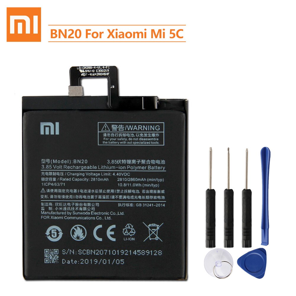 Xiao Mi Original Ersatz Batterie BN31 BN20 BM49 BM4E Für Xiaomi Mi 5X Mi5X A1 Redmi Hinweis 5A Mi 5C mi Max Mi Pocophone F1: BN20-Mi5C