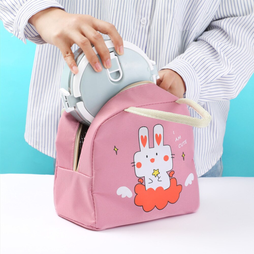 Cartoon Lunch Tas Isolatie Zak Oxford Doek Lunch Tas Met Rijst Dier Patroon Draagbare Lunchbox Tas