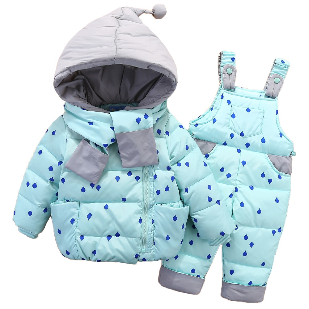 Baby Jungen Winter Schneeanzug freundlicher Unten Jacke Overall Schnee Anzug 1-4 Jahre freundlicher Mädchen Mantel Kleidung einstellen Kleinkind Anzug