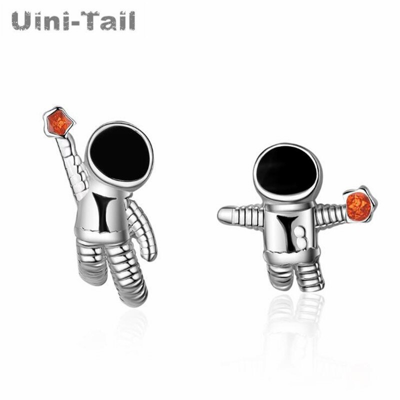 Uini-Staart Aanbieding 925 Sterling Zilveren Universe Planeet Astronaut Asymmetrische Oorbellen Trend Niche