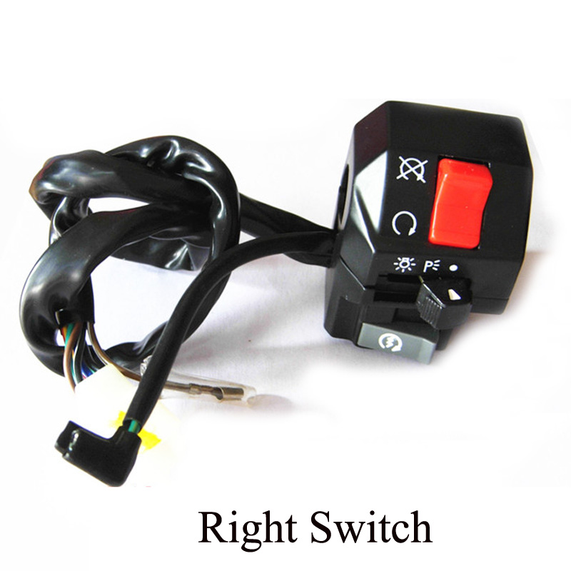 22mm de interruptores claxon de moto botón señal eléctrica lámpara de niebla de empezar manillar controlador de interruptor: Right Switch