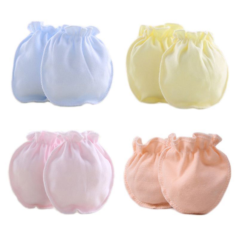 4 Pairs Del Bambino Appena Nato Anti Scratch Infantili Guanti di Protezione Anti-afferrare Guanti