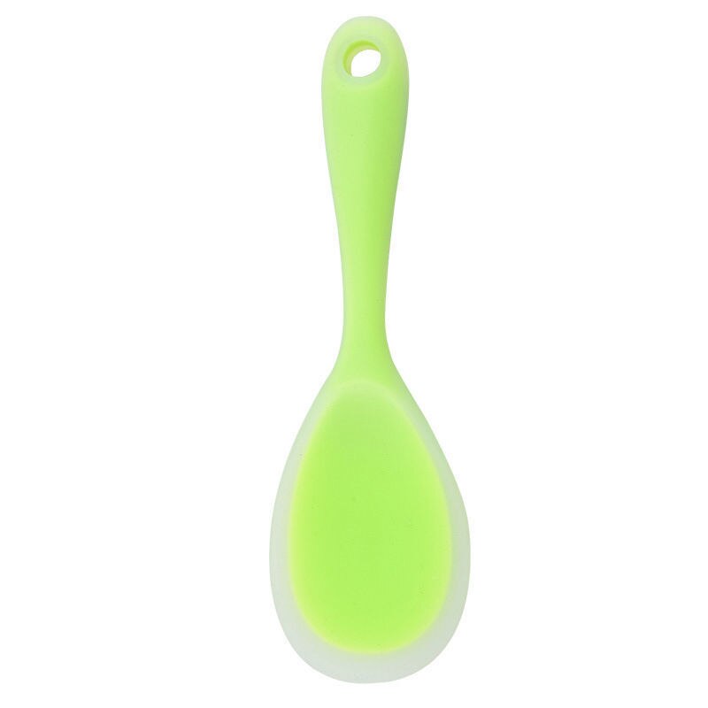 Cuchara de arroz de silicona ecológica de , paleta creativa, cuchara de servicio de comida de papa, antiadherente, resistente al calor: green