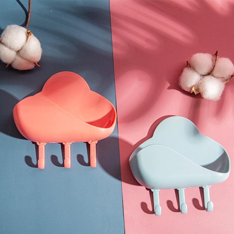 Badkamer Douche Zeepkist Schotel Opslag Zuignap Hoek Cloud Vorm Plastic Zeephouder Douche Hanger Badkamer Opbergrek