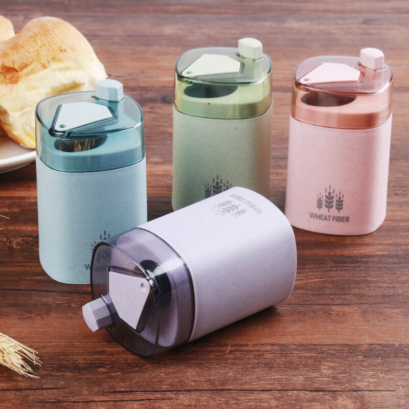 Automatic Toothpick Holder Container Wheat Straw Household Table Toothpick Storage Box Toothpick Dispenser Home Furnishings