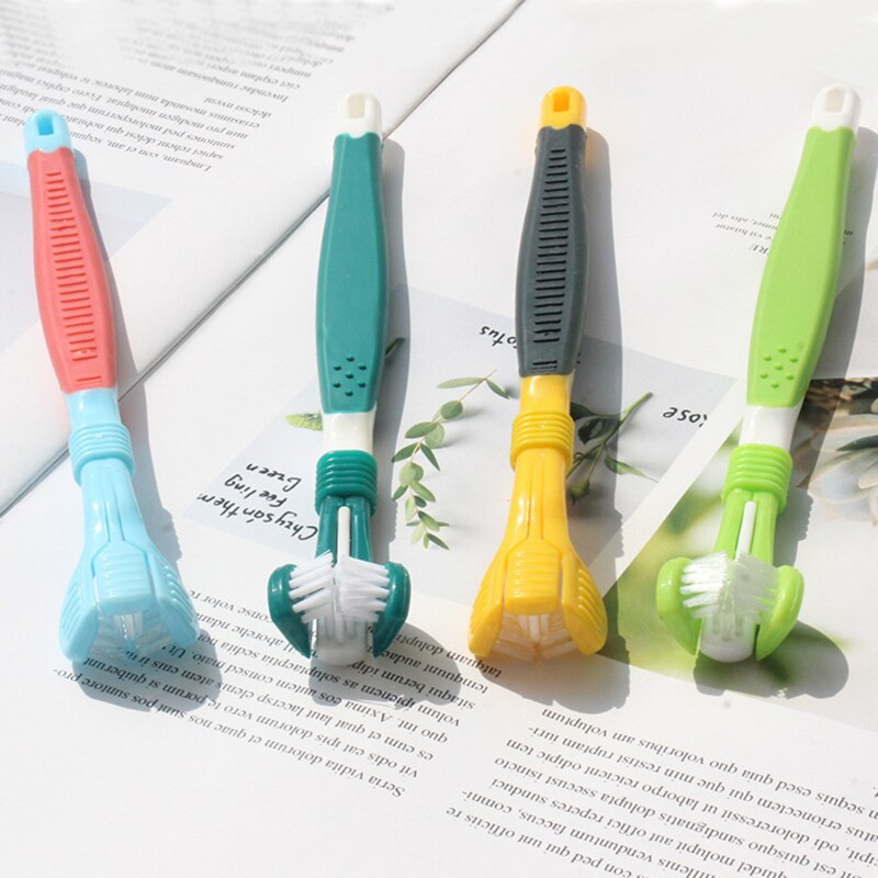 Pet Toothbrush Three-Head Toothbrush Multi-angle Cleaning Addition Bad Breath Tartar Teeth Care Dog Cat Cleaning Mouth