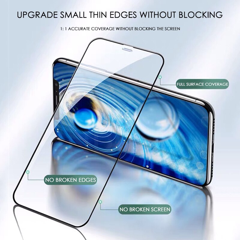 Vollflächige schutzfolie aus gehärtetem glas für iphone 12, 13, 11 Profi, x, xr, xs max und iphone 6 6s 7, 8 Plus