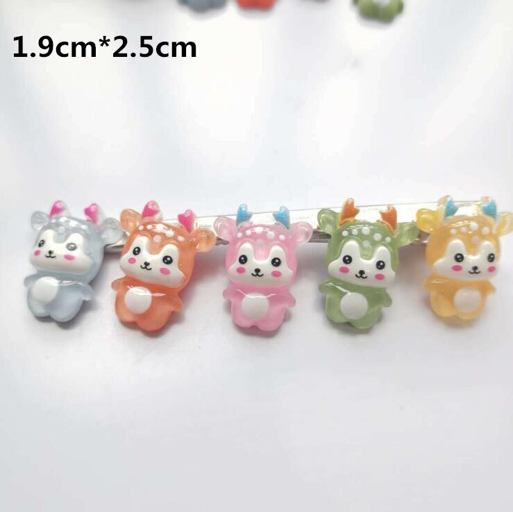 20pcs Mixed Dear Flatback Resin Cabochons Embellishments Scrapbook Craft DIY Hair Accessories: mix colors