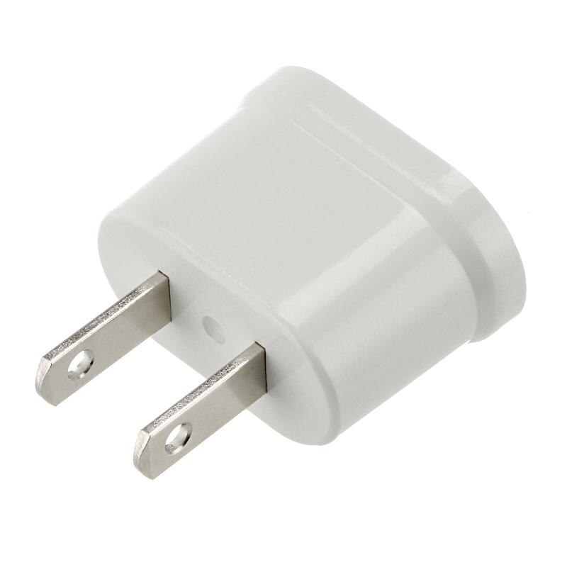 1 PCS EU to US Travel Charger Wall AC Power Plug Adapter 250V AC 10A Converter Plug Adaptor Europe to USA White/Black: White