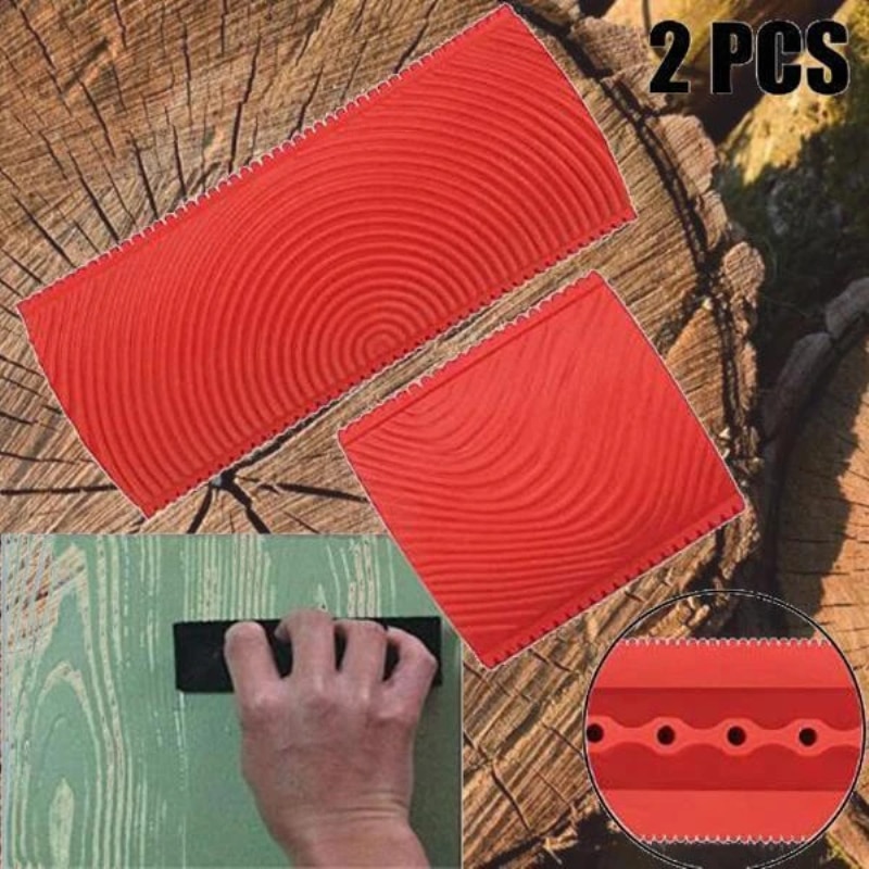 Wood Graining DIY Tool Set Imitation Wood Graining Pattern Wall Texture Art DIY Rubber Wood Grain Painting Tool Home Decoration