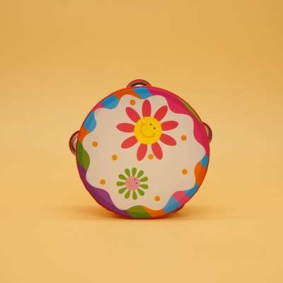 Children hand clap drum tambourine rattle instrument 1-3-6 years old kindergarten teacher with performance tambourine: NO2