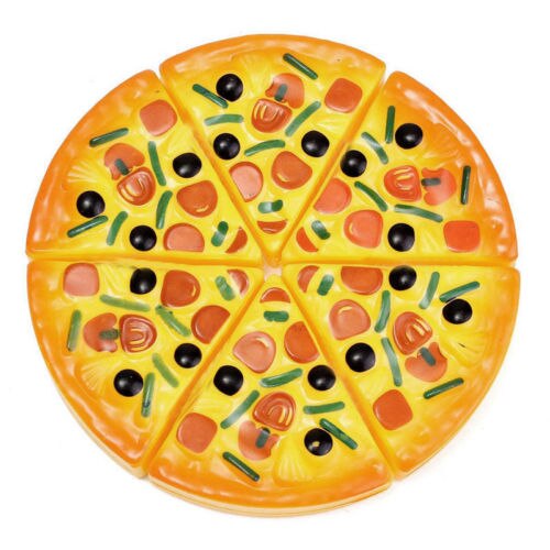 6PCS Childrens/Kids Pizza Slices Toppings Pretend Dinner Kitchen Play Food Toys