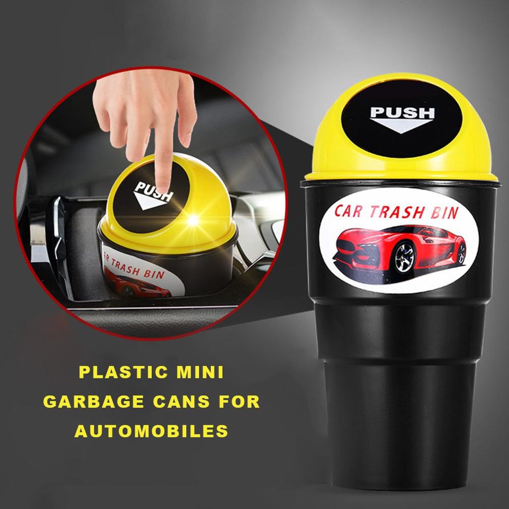Car Trash Can Car Plastic Mini Trash Can Car Multi-Function Small Debris Storage Bucket