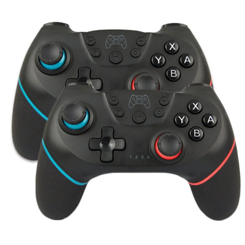 Mando inalámbrico con Bluetooth para Nintendo Switch, mando inalámbrico con 6 ejes para consola NS Switch: 2pcs Black 2