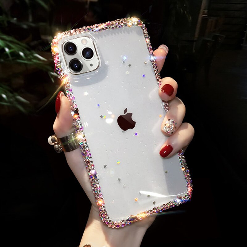 Für iPhone 11 Fall Strass Diamant Glitter Bling Stern Fall Für IPhone 13 12 SE 11 Pro MAX X XR XS 7 8 Plus Abdeckung Capa