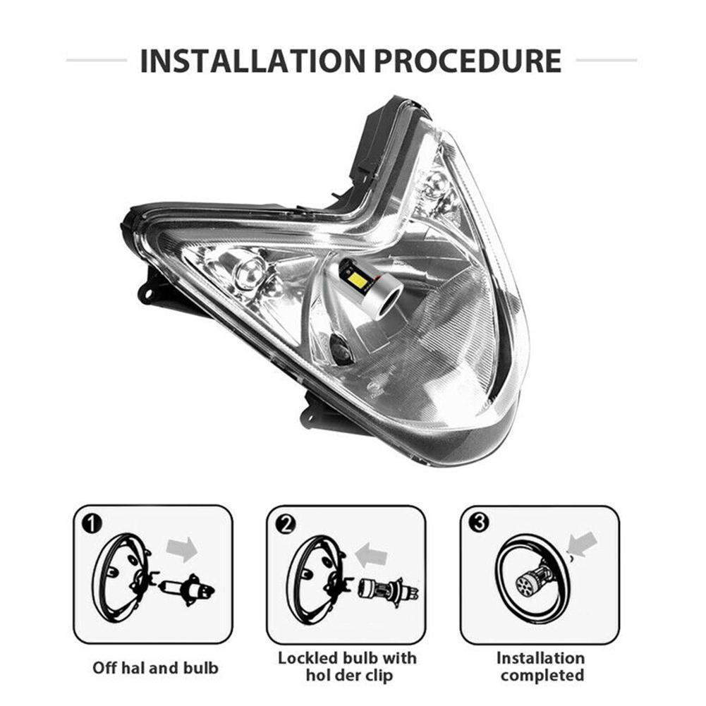 Faro LED para motocicleta, Bombilla azul Angel Eye H4 Ba20d, DRL H6, accesorios, faro para Scooter HS1