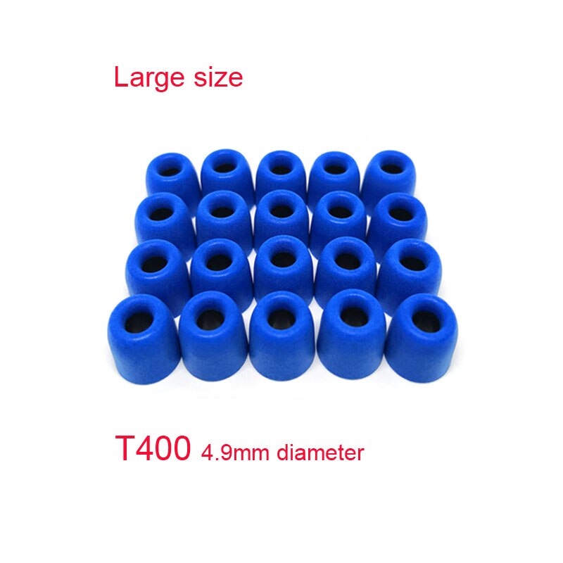 20 st /10 par anjirui  t400 4.9mm (  l ms ) caliber öronproppar bomull för öron hörlursspetsar skum minnessvamp öronkudde: T400 (  l) blå