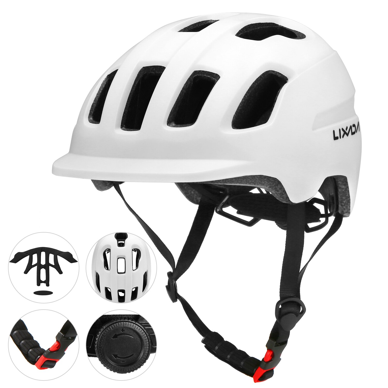 Lixada Mountain Bike Helmet w/ Sun Visor Ultralight Adjustable MTB Cycling Bicycle Helmet Men Women Sports Outdoor Safety Helmet