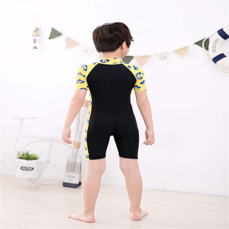 Dzieci One Piece stroje kąpielowe DivingSuit Lycra krótki rękaw chłopcy dziewczęta Surfing rashguardy Snorkel jednoczęściowy strój kąpielowy kombinezony